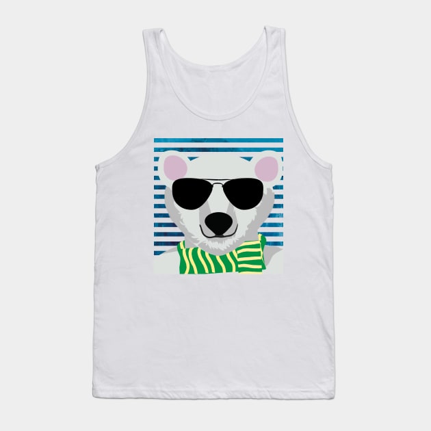 Cool white bear design Tank Top by myseptember18th